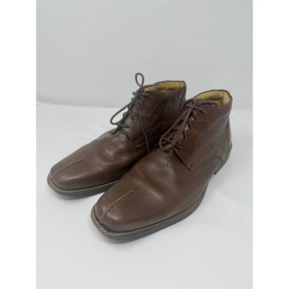Sandro Moscoloni Soft‎ Pebbled Leather Ankle Boots Brown Size 11.5 D